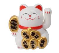 Mimdixy Lucky Cat Juego de Brazos para agitar, Brazo para agitar de Gato Chino con energía Solar de 2 Pulgadas, Mini Lindo Maneki Neko Feng Shui decoración para el hogar (Blanca)