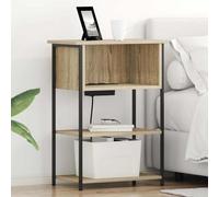Mimdixy Mesita de noche pequeña de madera de roble 55 x 31 x 76 cm
