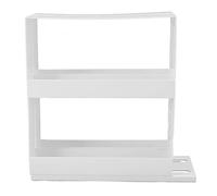 Mimdixy Organizador de cocina deslizable para condimentos, 11,02 x 11,02 x 4,13 pulgadas, estante deslizante para condimentos, soporte giratorio inferior antideslizante con dos niveles caj