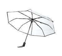 Mimdixy Paraguas transparente, 38,6 x 22,4 pulgadas, para mujer, ultra transparente, con apertura automática, compacto, plegable, a prueba de viento, para viajes, negocios decorativos (Black)