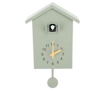 Mimdixy Reloj de Pared de Cuco, Llamada de Voces de pájaro de Cuco, péndulo de Reloj de diseño, casa de pájaros, Arte de Pared, decoración del hogar, Sala de Estar, Cocina, Oficina (Verde)