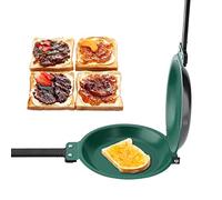 Mimdixy Sartén de doble cara 7,6 pulgadas, revestimiento tortilla, sartén abatible, máquina hacer panqueques, sartenes multiollas ollas utensilios cocina para hogar tortillas frittatas