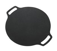 Mimdixy Sartén para parrilla coreana, plancha redonda para barbacoa con revestimiento antiadherente de 6, bandeja para hornear con parrilla redonda con doble asa para el hogar (29cm)