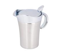 Mimdixy Sauce Jug with Hinged Lid,Stainless Steel Thermal Gravy Boat Double Insulated Jug for Cream Salad Dressing Sauce (Large 750ml)