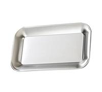 Mimdixy Serving Platter, Silver Square Serving Trays Stainless Steel Dish Tray Stackable Plates for Food, Fruit, Party Barbecue, Marinating, Grilling Accessories (S)