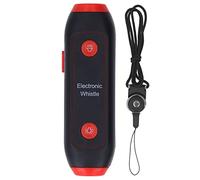 Mimdixy Silbato electrónico, 3 Tonos, 3 Niveles de Volumen, Silbato de Emergencia Manual con luz LED y cordón para Entrenamiento árbitros Deportivos, Entrenadores, Profesores (Roja)