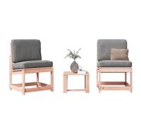 Mimdixy Sillas de jardín relax silla de camping, 3 piezas, juego de salón de jardín de madera maciza Douglas, silla de terraza para jardín y balcón, embalaje compacto y fácil montaje