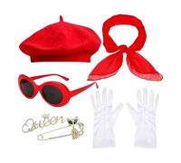 Mime Costume, Vintage French, 5.71x5.55 Inch Sunglasses Accessory Set, Holiday Party Festival Bonfire, Cosplay School Celebration Event, Gift Accessories for Women Men Adults Teens College Collecting