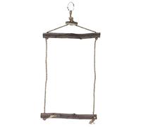 Mimeitopa Columpio de cuerda de cáñamo natural, soporte fuerte duradero no tóxico, naturalezas de madera para pájaros pequeños