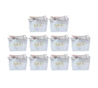 MIMEITOPA Juego de 10 bolsas de regalo de agradecimiento con estampado de letras doradas, textura de mármol, caja de regalo de agradecimiento para decoración de bodas y fiestas
