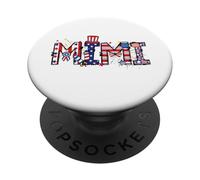 Mimi 4 de julio American Grandma Pride Fireworks USA Flag PopSockets PopGrip Adhesivo