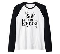 Mimi Bunny Conejos Feliz Pascua Diversión Conejo Conejitos Mujer Camiseta Manga Raglan