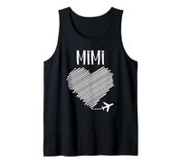 Mimi Love Travel Matching Familia Viajar Modo Avión Camiseta sin Mangas