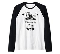 Mimi Love Wrapped In Hugs - Orgullosa Familia Nietos Abuela Camiseta Manga Raglan