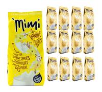 Mimi Milch-Mix Bebida Vainilla Bebida en polvo 12 x 400 g - Paquete de almacenamiento - Deliciosa bebida con sabor a vainilla - Soluble en frío y caliente - Ideal para ocio, oficina, familia grande