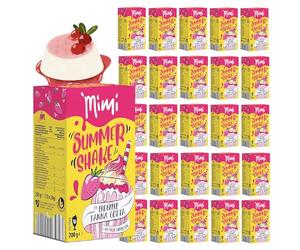 Mimi Summer Shake 32 x 200 g con 10 porciones de fresa Panna Cotta sensación de vacaciones en vaso - Polvo instantáneo soluble - Bebida de verano, 320 veces