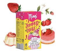Mimi Summer Shake Fresa Panna Cotta, 8 x 200 g de 10 porciones, fácil de preparar con leche o sustitutos de leche, refrescante bebida de verano, bebida soluble en polvo para la familia