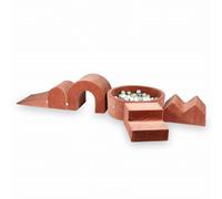 Mimii Parque infantil de espuma con piscina de bolas redonda, 90 x 30 cm, terciopelo suave, arcilla de cañón, bloques de construcción grandes para retozar y escalar (200 bolas: transparente/blanco