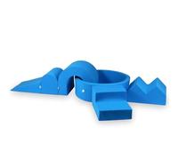 Mimii Parque infantil de espuma con piscina redonda de bolas 90 x 30 cm, color azul, 5 elementos, juguete para escalar interior, bloques de construcción grandes para retozar y escalar, sin pelotas