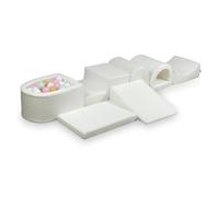 Mimii Parque infantil XXL de espuma con piscina de bolas Bou lanco - Juguete de escalada para interior para bebés y niños pequeños - bloques de construcción grandes para trepar y escalar - con 100