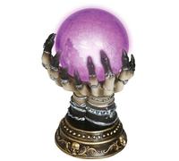 MIMIKRY Bola de cristal mágica en manos de garras sobre base con efecto de luz que cambia de color, bola de cristal, adivina, mago, adivina, mago, gitano, psíquico