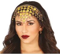 MIMIKRY Diadema oriental con monedas doradas, diadema oriental 1001 noche adivina
