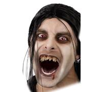 MIMIKRY Dientes de horror con doble fila de dientes, incluye bolas de fijación, demonio, zombie, diablo, Special FX