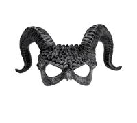 MIMIKRY Máscara veneciana de pájaro con cuernos de carneros Commedia dell'arte demonio diablo máscara negra Halloween cuervo pájaro