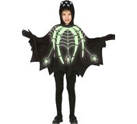 MIMIKRY Poncho de arañas para Halloween, disfraz para niños, luminoso, capa fosforzante, talla: 116-5 hasta 6 años