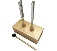 MIMIRACLE Horquillas de afinación de resonancia para curación, 432 Hz, 528 Hz, altavoz de madera de pino y mazo de goma, ideal para spa, aromaterapia, meditación y yoga