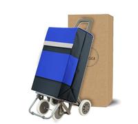 Mimocasa Carro Carrito de Compra Plegable Ligero 100x41x33cm,Garantía 3 años, Resistente, Plegable, con 4 Ruedas Resistentes, para la Compra de Alimentos, Capacidad de Carga 40 litros (Azul-Negro)