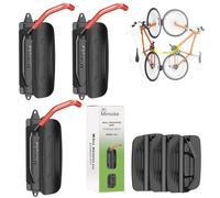 Mimoke Juego de 3 soportes de pared giratorios para bicicletas, verticales, para garaje, bicicleta de montaña y bicicleta de carretera, rojo