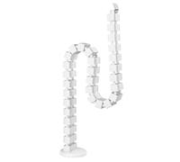 Mimoke Manguera de cable para escritorios de altura ajustable, manguera de cable flexible, longitud de gestión de cables, rectangular, Cuba Slim Negro (blanco, montaje con tornillos)
