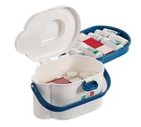 Mimoqk 2 Layer Medicine Storage Box, Large Medication Organizer, Pill Container for Travel, Cars, Homes, Offices, Portable Storage Bin for Organizing Medication and Supplies