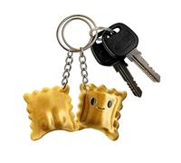 Mimoqk 3D Printed Keychain, Cute Ravioli Keyring, Decorative Key Chain, Lightweight Durable Material, Fun Cartoon Design, 3D Keychain for Purse, Wallet, Backpack, Women, Men