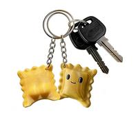 Mimoqk 3D Printed Keychain, Cute Ravioli Keyring, Decorative Key Chain, Lightweight Durable Material, Fun Cartoon Design, 3D Keychain for Purse, Wallet, Backpack, Women, Men