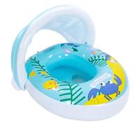 Mimoqk Baby Pool Float, Inflatable Swim Tube with Canopy, Secure Swim Ring for 1-5 Year Old Boys and Girls, Summer Beach, Bath, Outdoor Travel, Vacation Fun