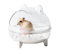 Mimoqk Baño de hámster - Accesorios Chinchillas - Baño de Oso Dorado, Campo de visión Completamente Transparente, antiderrame para jerbos, Otros Accesorios para Animales pequeños