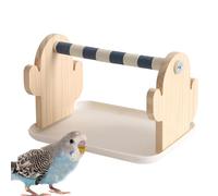Mimoqk Barra para asiento de pájaros, accesorio interactivo 5 en 1, jaula de juguete, soporte para loro, cacatúas, para periquitos y cacatúas para jugar y escalar