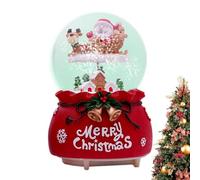 Mimoqk - Bola de nieve de Navidad, caja de música de Navidad, caja de música de Papá superponiendo un impulso, luces LED de color cambiante, caja para decoración del hogar, bolas de nieve para