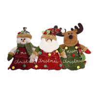 Mimoqk Bolsas de Navidad, bolsa reutilizable con cremallera, muñeca 3D, Papá Noel, muñeco de nieve, ciervo, bolsas de envoltura de Navidad | para golosinas de galletas, frutas, juguetes pequeños