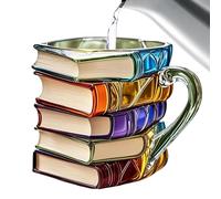 Mimoqk Book Taza, té y agua pintado de acrílico Cup, Elegante Vintage Design, Drinkware for Kitchen, Restaurante, Home, Travel, Hotel, Juice and Hot Beverages More