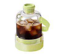 Mimoqk Botella de hielo | 400 ml 2 en 1 portátil reutilizable - Botella de agua de empuje con bandeja de hielo | para viajes de verano, hogar, al aire libre, playa, picnic, camping, oficina, gimnasio