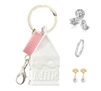 Mimoqk Box Keychain for Pills, Travel-Sized Medication Storage, Compact Pill Box Pendant, Convenient Daily Use Organizer, (Clear, 1 Pack), For Keychains, Rings & Bracelets
