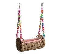 Mimoqk Breathable Hamster Swing, Chew Proof Small Pet Bed, Suspension Hammock Accessory, Removable Comfort Mat, Indoor Play Tool, Syrian Dwarf Guinea Sugar Glider Home Cage Rest 7.9×3.9×12.5 Inches