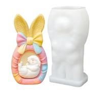 Mimoqk Bunny Silicone Mold, 3D Bunny Baking Mould, Multi-Purpose Mold with Food Grade Silicone, Soap Molds with Design, Crafting Accessories, Bunnies Silicone Molds for Easter