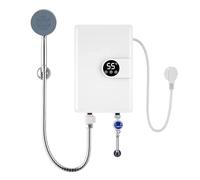 Mimoqk Calentador de agua instantáneo, pantalla digital para ducha, camping, calentador de agua eléctrico sin tanque, para fregadero, cocina, baño, piscina, tina interior al aire libre