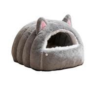 Mimoqk Cálido Refugio para Gatos, Cama Tipo cúpula de Felpa, para Gatitos semicerrado con cojín extraíble, cálida casa para para Mascotas, Cama Interior para Gatos con Estilo cómodo, Animales gat