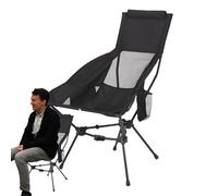 Mimoqk Camping Chair, Outdoor Folding Seat, Lightweight Compact Design, Built-In Head Support, Folding Camp Furniture for Hiking, Beach, Fishing, Travel, Picnic, 23.23x29.53x35.83 Inches