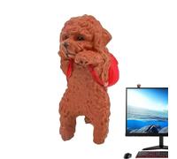 Mimoqk Car Dashboard Decor, Cute Dog Figurine, Auto Interior Ornament, Resin Display, Mini Size Design × 1, Stable Base Mount, Decorative Accessory for Automotive Trailer RV Sedan Pickup Tractor